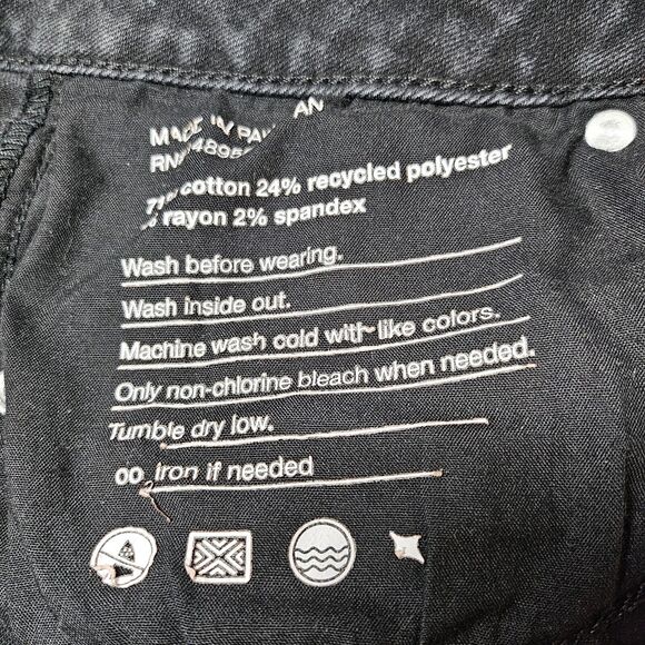 Sonoma Womens Straight Skinny Jeans Size 12R Dark Wash Charcoal Black - Picture 4 of 5